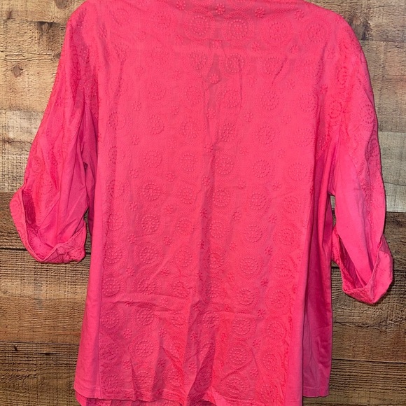 Intro Pink Embroidered Side Panel Blouse - Picture 6 of 6